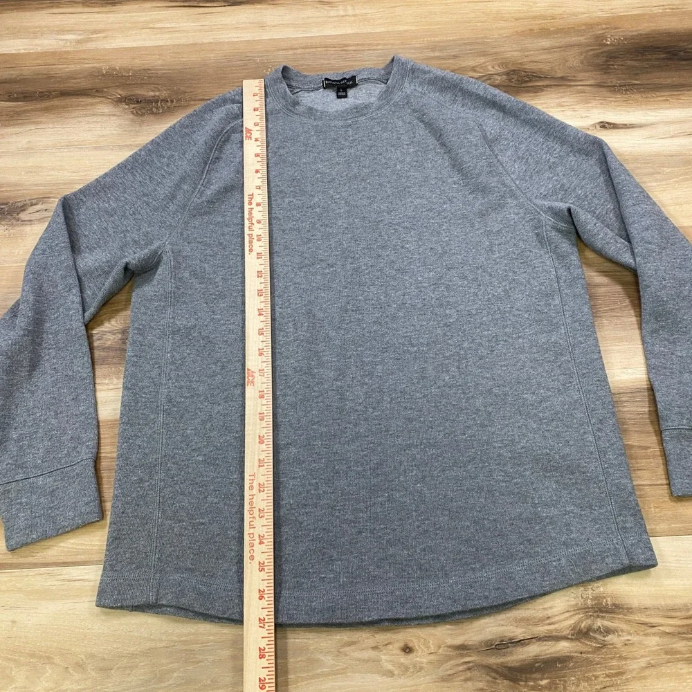 Banana Republic Sweatshirt Mens L Minimalist Cotton Blend Raglan Grey Classic